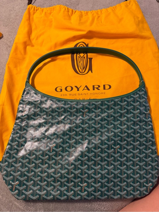 Goyard Handbags - Goyard Bohème Hobo Bag Green Goyardine + Pouch, Dust Bag & Box